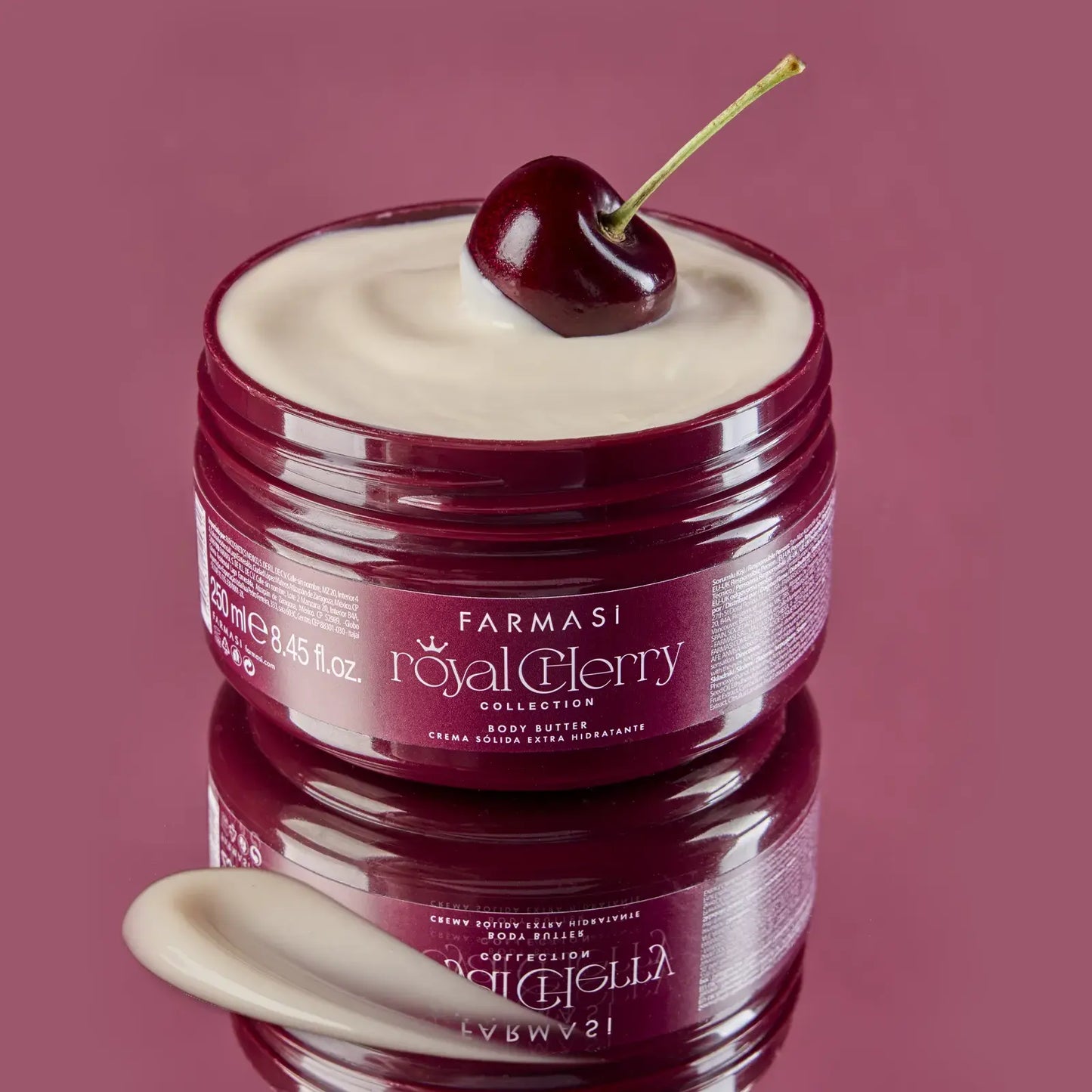 Royal Cherry Körperbutter 250 ml – Intensiv pflegendes Body Butter mit Shea, Ölen & Kirsch-Vanille-Duft – Feuchtigkeitsspendend & Samtig für trockene Haut